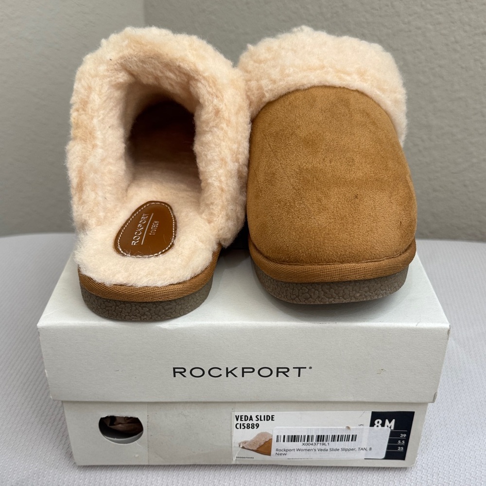 Rockport New Tan and Cream Women's Veda Slide Slippers Size 8